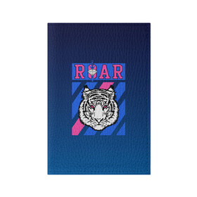 Обложка для паспорта матовая кожа с принтом Roar Tiger в Новосибирске, натуральная матовая кожа | размер 19,3 х 13,7 см; прозрачные пластиковые крепления | roar | большая кошка | полосатый | тигр | тигрица | хищник