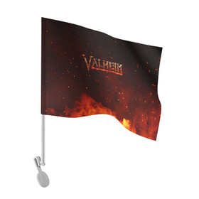 Флаг для автомобиля с принтом Valheim огненный лого в Новосибирске, 100% полиэстер | Размер: 30*21 см | fantasy | mmo | valheim | valve | валхейм | вальхейм | викинги | выживалка | игра | королевская битва | ммо | ролевая игра | фэнтази