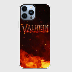 Чехол для iPhone 13 Pro Max с принтом Valheim огненный лого в Новосибирске,  |  | fantasy | mmo | valheim | valve | валхейм | вальхейм | викинги | выживалка | игра | королевская битва | ммо | ролевая игра | фэнтази