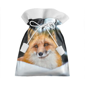 Подарочный 3D мешок с принтом Лисичка на сугробе в Новосибирске, 100% полиэстер | Размер: 29*39 см | Тематика изображения на принте: fox | foxy | животное | звери | лиса | лисенок | лисичка | милая | рыжая | фокс