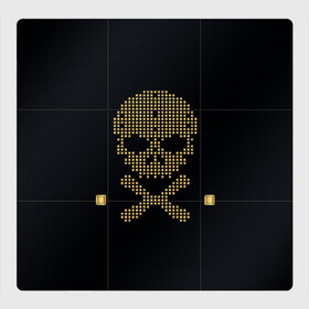 Магнитный плакат 3Х3 с принтом Пиратский через из золота в Новосибирске, Полимерный материал с магнитным слоем | 9 деталей размером 9*9 см | Тематика изображения на принте: hell | skull | ад | скелет | ужасы | череп | черепушка