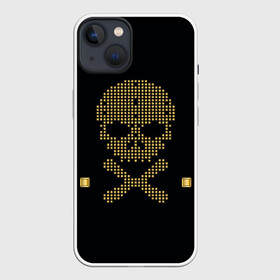 Чехол для iPhone 13 с принтом Пиратский через из золота в Новосибирске,  |  | hell | skull | ад | скелет | ужасы | череп | черепушка