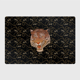 Магнитный плакат 3Х2 с принтом Морда тигра в Новосибирске, Полимерный материал с магнитным слоем | 6 деталей размером 9*9 см | Тематика изображения на принте: большая кошка | полосатый | тигр | тигрица | хищник
