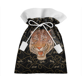 Подарочный 3D мешок с принтом Морда тигра в Новосибирске, 100% полиэстер | Размер: 29*39 см | Тематика изображения на принте: большая кошка | полосатый | тигр | тигрица | хищник