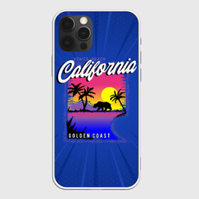 Чехол для iPhone 12 Pro Max с принтом California golden coast в Новосибирске, Силикон |  | california | golden coast | гризли | закат | калифорния | медведь | пальмы | природа