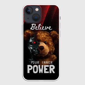 Чехол для iPhone 13 mini с принтом Power в Новосибирске,  |  | арт | графика | игрушка | медведь | терминатор