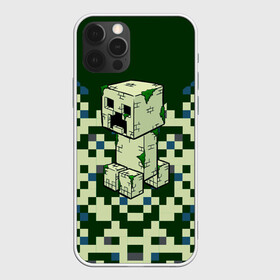 Чехол для iPhone 12 Pro с принтом Minecraft Крипер в Новосибирске, силикон | область печати: задняя сторона чехла, без боковых панелей | minecraft | блоки | виеоигры | зеленый человечек | инди игра | комуфляж | майнкрафт | пикселы