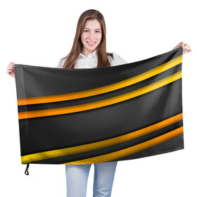 Флаг 3D с принтом Желтые полосы в Новосибирске, 100% полиэстер | плотность ткани — 95 г/м2, размер — 67 х 109 см. Принт наносится с одной стороны | молодежное | полоса | стиль | улица | хайп