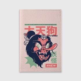 Обложка для паспорта матовая кожа с принтом Anime Daitengu Demon Yokai в Новосибирске, натуральная матовая кожа | размер 19,3 х 13,7 см; прозрачные пластиковые крепления | anime art | folklore | illustration | japan | japanese | kanji | legend | red demon | satanic | аниме | аниме арт | городские легенды | дарума демон | демон | ёкай | иероглифы | иллюстрация | йокай | кандзи | манга | они | фольклор | япония | я