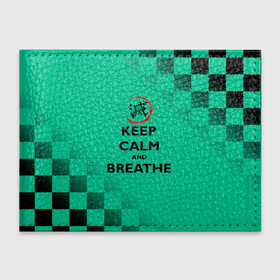 Обложка для студенческого билета с принтом KEEP CALM and BREATHE в Новосибирске, натуральная кожа | Размер: 11*8 см; Печать на всей внешней стороне | demon slayer | kamado | kimetsu no yaiba | nezuko | tanjiro | аниме | гию томиока | зеницу агацума | иноске хашибира | камадо | клинок | корзинная девочка | манга | музан кибуцуджи | незуко | рассекающий демонов | танджиро