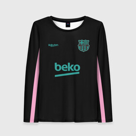 Женский лонгслив 3D с принтом FC Barcelona | Training shirt (2021/22) в Новосибирске, 100% полиэстер | длинные рукава, круглый вырез горловины, полуприлегающий силуэт | 0x000000123 | barca | barcelona | elclasico | la liga | messi | pre match | барса | барселона | классико | месси