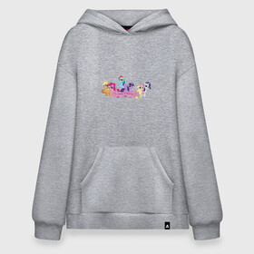 Худи SuperOversize хлопок с принтом My Little Pony Happy Birthday в Новосибирске, 70% хлопок, 30% полиэстер, мягкий начес внутри | карман-кенгуру, эластичная резинка на манжетах и по нижней кромке, двухслойный капюшон
 | applejack | friendship | mylittlepony | rainbow dash | twilight sparkle | waifu | вайфу | дружба это магия | друзья | кони | моя маленькая пони | мультфильм | пони | радуга | ренбоу деш | эплджек