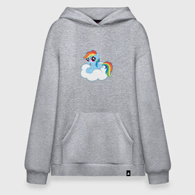 Худи SuperOversize хлопок с принтом My Little Pony Rainbow Dash в Новосибирске, 70% хлопок, 30% полиэстер, мягкий начес внутри | карман-кенгуру, эластичная резинка на манжетах и по нижней кромке, двухслойный капюшон
 | applejack | friendship | mylittlepony | rainbow dash | twilight sparkle | waifu | вайфу | дружба это магия | друзья | кони | моя маленькая пони | мультфильм | пони | радуга | ренбоу деш | эплджек