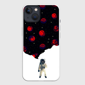 Чехол для iPhone 13 с принтом Мысли Космонавта в Новосибирске,  |  | alien | dream | earth | galaxy | mars | moon | nasa | space | star | абстракция | вселенная | звезда | земля | космонавт | космос | луна | марс | мечта | наса | нло | планета | текстура | узор | художник