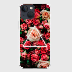 Чехол для iPhone 13 mini с принтом ROSE NEON | РОЗЫ НЕОН в Новосибирске,  |  | rose | женская | любовь | молодежь | мужская | неон | розы | свобода