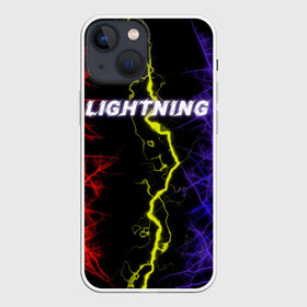 Чехол для iPhone 13 mini с принтом Lightning | Молния в Новосибирске,  |  | женская | краски | молния | молодёжь | мужская | надпись | неон | погода | свобода | тренд