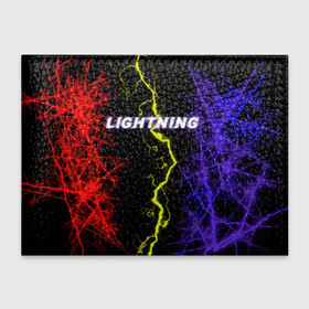 Обложка для студенческого билета с принтом Lightning | Молния в Новосибирске, натуральная кожа | Размер: 11*8 см; Печать на всей внешней стороне | женская | краски | молния | молодёжь | мужская | надпись | неон | погода | свобода | тренд