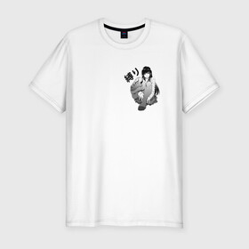 Мужская футболка хлопок Slim с принтом Shibari в Новосибирске, 92% хлопок, 8% лайкра | приталенный силуэт, круглый вырез ворота, длина до линии бедра, короткий рукав | ahegao | anime | bandage | shibari | аниме | ахегао | бандаж | тян | шибари