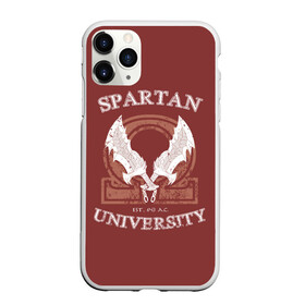 Чехол для iPhone 11 Pro матовый с принтом Spartan University в Новосибирске, Силикон |  | gad of war | game | games | god of war | god of wor | spartan | бог войны | игра | игры | кратос | спартанец