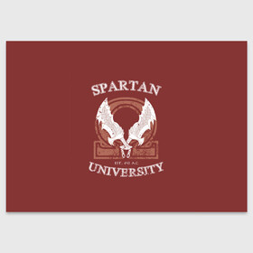 Поздравительная открытка с принтом Spartan University в Новосибирске, 100% бумага | плотность бумаги 280 г/м2, матовая, на обратной стороне линовка и место для марки
 | gad of war | game | games | god of war | god of wor | spartan | бог войны | игра | игры | кратос | спартанец