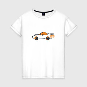 Женская футболка хлопок с принтом Автомобиль в Новосибирске, 100% хлопок | прямой крой, круглый вырез горловины, длина до линии бедер, слегка спущенное плечо | автомобиль | линии | машина | минимализм | рисунок