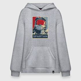 Худи SuperOversize хлопок с принтом Spartan in da hood в Новосибирске, 70% хлопок, 30% полиэстер, мягкий начес внутри | карман-кенгуру, эластичная резинка на манжетах и по нижней кромке, двухслойный капюшон
 | game | games | halo | heilo | master chif | spartan | игра | игры | ковенант | ковенанты | мастер чиф | спартанец | хало | хейло | хэйло