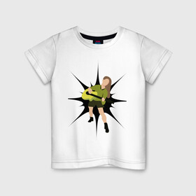 Детская футболка хлопок с принтом Девушка с гитарой в Новосибирске, 100% хлопок | круглый вырез горловины, полуприлегающий силуэт, длина до линии бедер | гитара | девушка | люди в полный рост | музыкант | хит