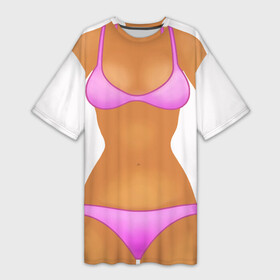 Платье-футболка 3D с принтом Tanned body в Новосибирске,  |  | body | girl | perfect body | tan | tanned body | woman | womans body | девушка | женское тело | загар | идеальное тело | тело