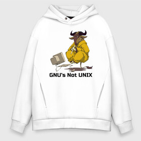 Мужское худи Oversize хлопок с принтом GNU’s Not UNIX в Новосибирске, френч-терри — 70% хлопок, 30% полиэстер. Мягкий теплый начес внутри —100% хлопок | боковые карманы, эластичные манжеты и нижняя кромка, капюшон на магнитной кнопке | Тематика изображения на принте: gnu | linux | not unix | programming | гну | линукс | программист | сисадмин | системный администратор