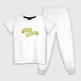 Детская пижама хлопок с принтом BeeKind в Новосибирске, 100% хлопок |  брюки и футболка прямого кроя, без карманов, на брюках мягкая резинка на поясе и по низу штанин
 | bee | beekind | kind | usa | большая пчела | жаркое лето | летний | лето | пчела | пчелки