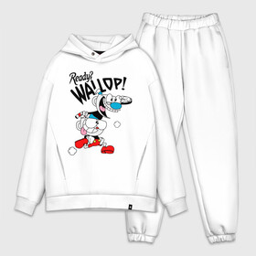 Мужской костюм хлопок OVERSIZE с принтом Ready Wallop Cuphead в Новосибирске,  |  | cuphead | cuphead and mugman | mugman | ready | wallop | игры | капхед | чашеголовый