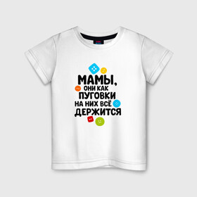 Детская футболка хлопок с принтом На мамах все держится в Новосибирске, 100% хлопок | круглый вырез горловины, полуприлегающий силуэт, длина до линии бедер | бабушка | брат | дедушка | дочь | любовь | мама | папа | семья | сестра | сын