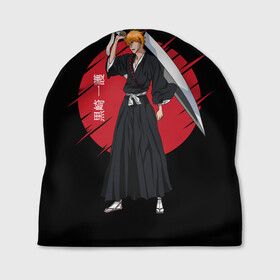 Шапка 3D с принтом BLEACH - Ichigo Kurosaki в Новосибирске, 100% полиэстер | универсальный размер, печать по всей поверхности изделия | anime | bleach | hollow | ichigo | kurosaki | manga | mask | matsumoto | rangiku | samurai | shihoin | yoruichi | аниме | блич | ичиго | йоруичи | куросаки | манга | маска | мацумото | онимэ | рангику | самурай | шихоин