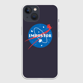 Чехол для iPhone 13 с принтом Impostor в Новосибирске,  |  | among us | amongus | imposter | impostor | nasa | nasa пародия | space | импостер | импостор | космонавт | космос | наса | наса пародия | эмонг ас