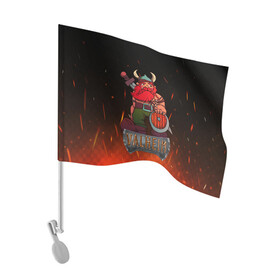 Флаг для автомобиля с принтом Valheim викинг в огне в Новосибирске, 100% полиэстер | Размер: 30*21 см | fantasy | mmo | valheim | valve | валхейм | вальхейм | викинги | выживалка | игра | королевская битва | ммо | ролевая игра | фэнтази