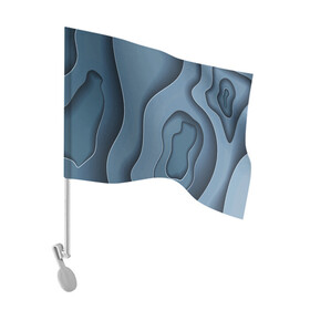Флаг для автомобиля с принтом Абстракция бумажные волны в Новосибирске, 100% полиэстер | Размер: 30*21 см | abstraction | cut paper | paper wave effect | абстракция | резаная бумага | эффект бумажных волн