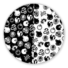Коврик для мышки круглый с принтом ЭМБЛЕМЫ МАГИЧЕСКАЯ БИТВА JK в Новосибирске, резина и полиэстер | круглая форма, изображение наносится на всю лицевую часть | anime | japan | japanese | jujutsu | jujutsu kaisen | kaisen | sukuna | tattoo | аниме | двуликий призрак | иероглифы | инумаки | итадори | итадори юдзи | магическая битва | нобара | панда | рёмен | рёмен сукуна | сатору | сукуна