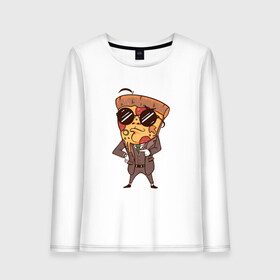 Женский лонгслив хлопок с принтом Пепперони пицца в костюме в Новосибирске, 100% хлопок |  | Тематика изображения на принте: art | boss | cheese pizza | cool | funny | mushroom | pepperoni | pizza | pizza lover | retro | агент | арт | в очках | грибы | иллюстрация | люблю пиццу | пицца без ананасов | пицца с ананасами | прикол | ретро | рисунок пиццы | спецагент