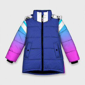 Зимняя куртка для девочек 3D с принтом NEON GRADIENT FITNESS UNIFORM в Новосибирске, ткань верха — 100% полиэстер; подклад — 100% полиэстер, утеплитель — 100% полиэстер. | длина ниже бедра, удлиненная спинка, воротник стойка и отстегивающийся капюшон. Есть боковые карманы с листочкой на кнопках, утяжки по низу изделия и внутренний карман на молнии. 

Предусмотрены светоотражающий принт на спинке, радужный светоотражающий элемент на пуллере молнии и на резинке для утяжки. | Тематика изображения на принте: abstraction | geometry | hexagon | neon | paints | stripes | texture | triangle | абстракция | брызги | геометрия | краски | неон | соты | текстура