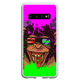 Чехол для Samsung Galaxy S10 с принтом 3D Neon Monkey в Новосибирске, Силикон | Область печати: задняя сторона чехла, без боковых панелей | Тематика изображения на принте: 3d очки | bapy | brand | chimp | cool paint | fashion | hype beast | japan | neon | paint | trend | анаглиф | байп | байпи | брызги красок | бэйп | бэйпи | камуфляж | купающаяся обезьяна | мода | неон | тренд | хайп бист | хайповый бренд | ш