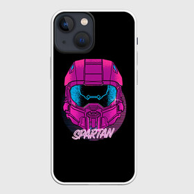 Чехол для iPhone 13 mini с принтом Halo Neon в Новосибирске,  |  | game | games | halo | heilo | master chif | spartan | игра | игры | ковенант | ковенанты | мастер чиф | спартанец | хало | хейло | хэйло