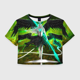 Женская футболка Crop-top 3D с принтом Ulquiorra Schiffer Bleach в Новосибирске, 100% полиэстер | круглая горловина, длина футболки до линии талии, рукава с отворотами | anime | archangel | art | aurora | bleach | manga | schiffer | ulquiorra | аниме | арт | блич | манга