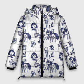 Женская зимняя куртка Oversize с принтом Девчачий дудл в Новосибирске, верх — 100% полиэстер; подкладка — 100% полиэстер; утеплитель — 100% полиэстер | длина ниже бедра, силуэт Оверсайз. Есть воротник-стойка, отстегивающийся капюшон и ветрозащитная планка. 

Боковые карманы с листочкой на кнопках и внутренний карман на молнии | doodle | бабочка | белый | девочка | дудл | дудлы | единорог | звезда | звёзды | корона | листья | лошадка | мороженое | ноты | пегас | пони | сердечко | сердца | сердце | синий | сладость | цветок