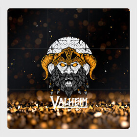 Магнитный плакат 3Х3 с принтом Valheim Viking Gold в Новосибирске, Полимерный материал с магнитным слоем | 9 деталей размером 9*9 см | fantasy | mmo | valheim | valve | валхейм | вальхейм | викинги | выживалка | игра | королевская битва | ммо | ролевая игра | фэнтази