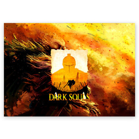 Поздравительная открытка с принтом DARKSOULS | SKULL&MAGIC в Новосибирске, 100% бумага | плотность бумаги 280 г/м2, матовая, на обратной стороне линовка и место для марки
 | dark souls | darksouls | tegunvte | темные души