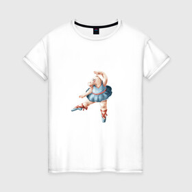 Женская футболка хлопок с принтом Персонаж в Новосибирске, 100% хлопок | прямой крой, круглый вырез горловины, длина до линии бедер, слегка спущенное плечо | арт | балет | персонаж | рисунок | танец