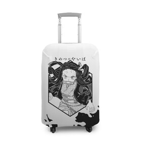 Чехол для чемодана 3D с принтом Nezuko Kamado Kimetsu no Yaiba в Новосибирске, 86% полиэфир, 14% спандекс | двустороннее нанесение принта, прорези для ручек и колес | demon slayer | kamado | kimetsu no yaiba | nezuko | tanjiro | аниме | гию томиока | зеницу агацума | иноске хашибира | камадо | клинок | корзинная девочка | манга | музан кибуцуджи | незуко | рассекающий демонов | танджиро