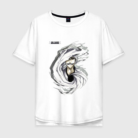 Мужская футболка хлопок Oversize с принтом Белый Ичиго Блич в Новосибирске, 100% хлопок | свободный крой, круглый ворот, “спинка” длиннее передней части | bleach | hichigo | ichigo | kurosaki | белый | блич | ичиго | куросаки | хичиго