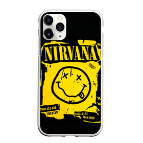 Чехол для iPhone 11 Pro матовый с принтом Nirvana 1987 в Новосибирске, Силикон |  | Тематика изображения на принте: album | curt | kobain | logo | music | nevermind | nirvana | rock | smells like | smile | teen spirit | альбом | гитара | курт кобейн | логотип | музыка | невермайнд | нирвана | рок | смайл | стикер