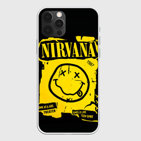 Чехол для iPhone 12 Pro Max с принтом Nirvana 1987 в Новосибирске, Силикон |  | Тематика изображения на принте: album | curt | kobain | logo | music | nevermind | nirvana | rock | smells like | smile | teen spirit | альбом | гитара | курт кобейн | логотип | музыка | невермайнд | нирвана | рок | смайл | стикер